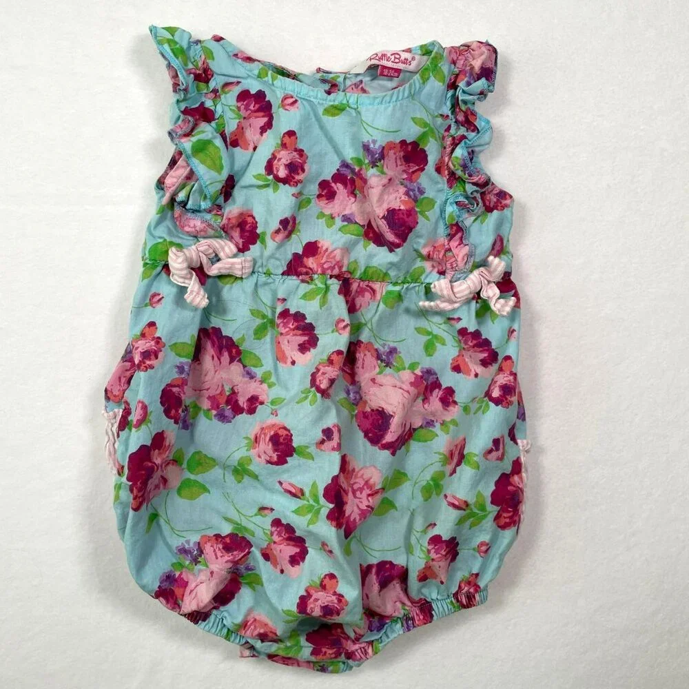 Ruffle Butts Floral Bubble Romper 18-24m One Piece - Picture 1 of 10